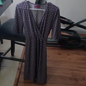 Red & navy blue dress